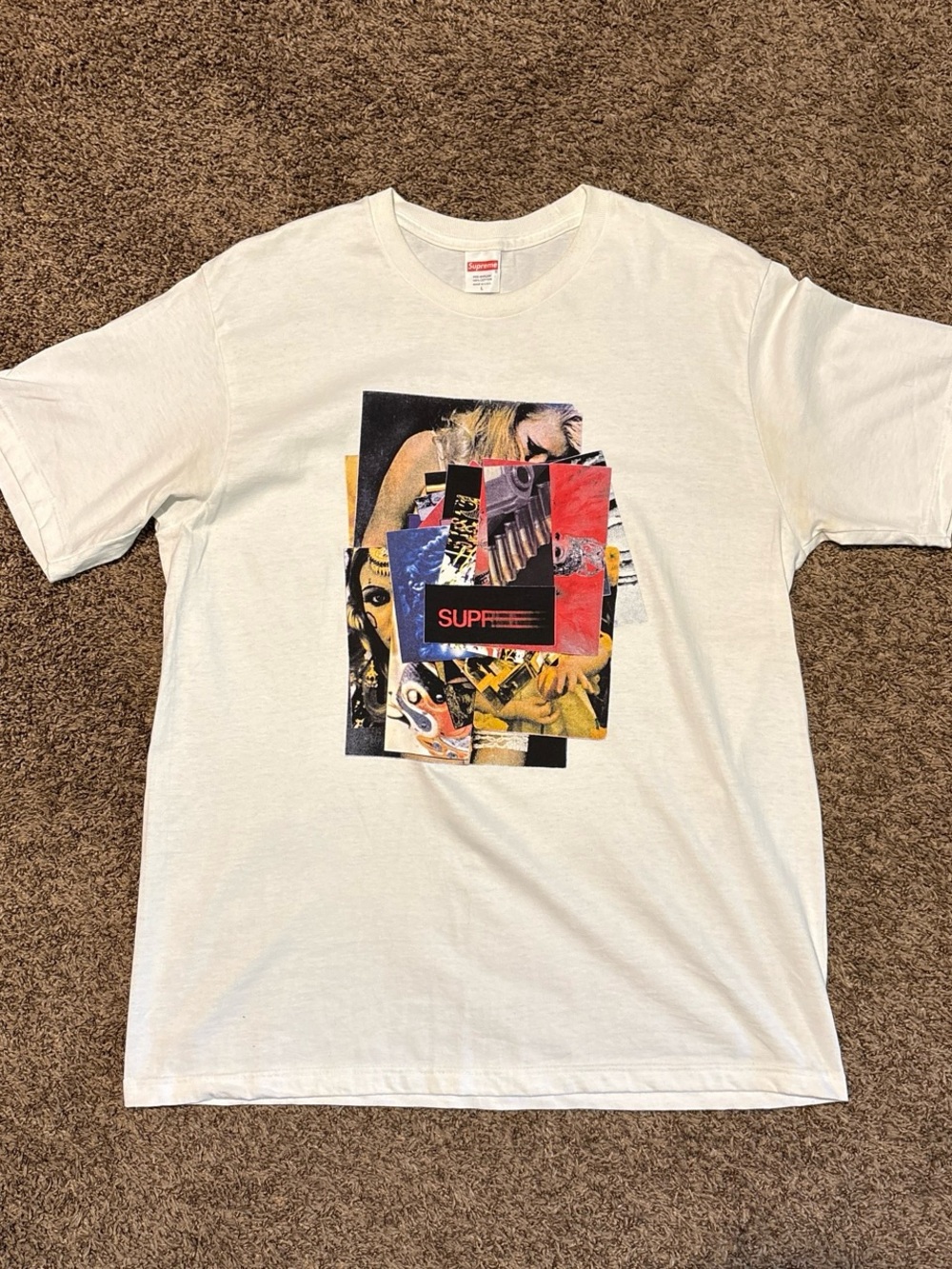 white Supreme Stack Tee 'White' from the Fall/Winter 2021